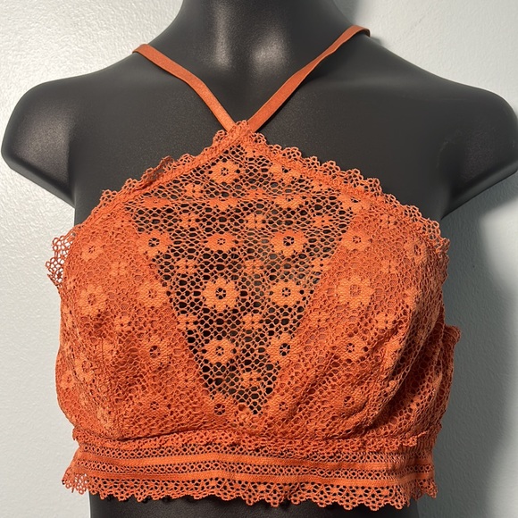 • Victoria’s Secret Bralette Lace Halter Rusty Orange - Picture 2 of 14